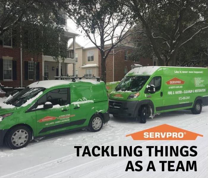 servpro vehicles in snow